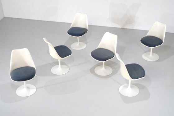 Image 1 of Satz „Tulip“-Stühle, entworfen von Eero Saarinen für Knoll International, USA, 1957