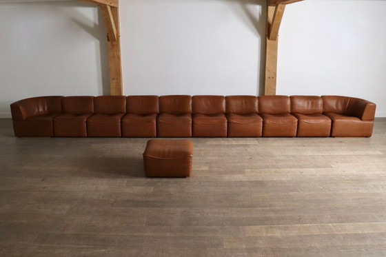 Image 1 of De Sede DS 15 XL Modular leather Sofa, Switzerland 1970s