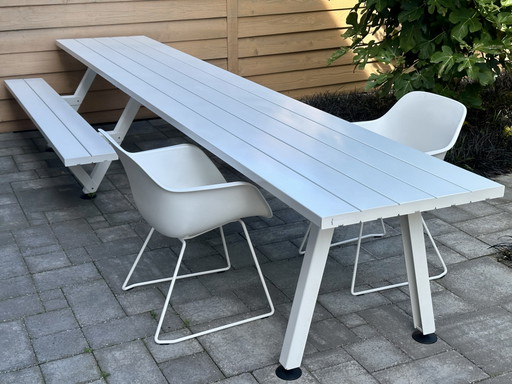 Extremis Outdoor Marina Collection Combo in Off-White 415 cm – tuinbank, Polyester, rvs
