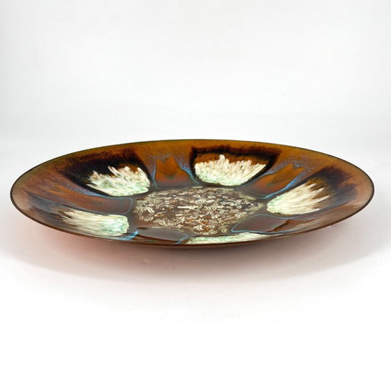Edwards Star firmado para Gump’s San Francisco – Plato de Cobre Esmaltado Mid-Century – Objetos decorativos (photo 3 of 13)