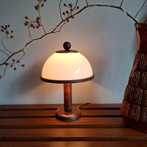 Mushroom Table Lamp Steinhauer 1970s – tafellampen, Glass, Metal