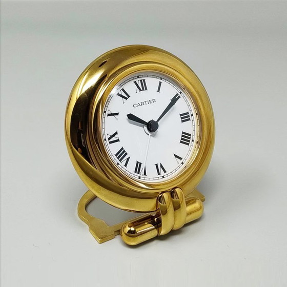 Image 1 of 1990S Gorgeous Cartier Alarm Clock Pendulette "Colisee". Fabriqué en France