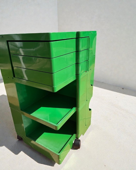 Image 1 of Chariot d'artiste Boby B33 original, de couleur verte, conçu par Joe Colombo pour Bieffeplast dans les années 1970.