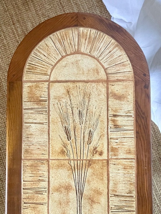 Image 1 of Herbarium coffee table in ceramic and solid wood, signed