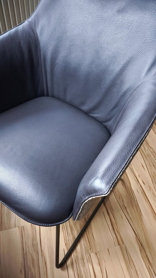 Sedia di design Leolux Mara – Pelle Senso „Chocolat“ – Christian Werner – eetkamerstoelen, Leather, Metal