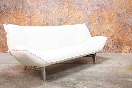 Canapé design Leolux Tango en cuir blanc remis à neuf