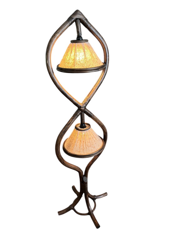 Image 1 of Lampada da terra vintage in rattan / manou