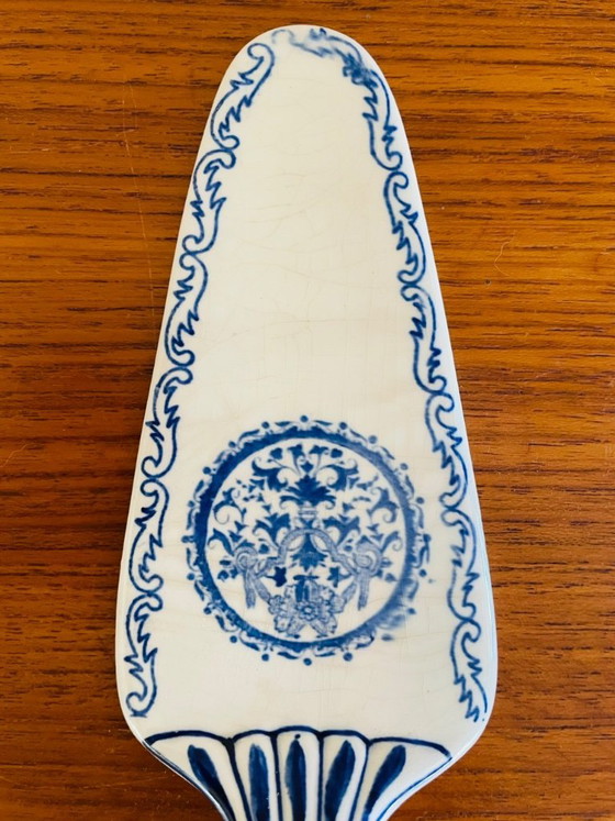 Image 1 of Plat à pâtisserie et pelles à gâteaux vintage en porcelaine de Gien, ensemble de 3