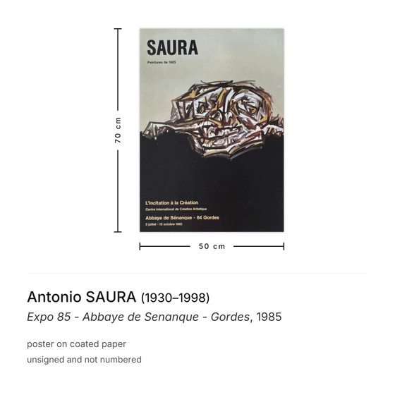 Image 1 of Antonio SAURA Expo – Abbaye de Senanque – Gordes-Plakat 1985