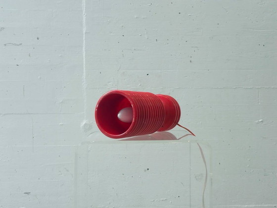 Image 1 of Lampada da tavolo rossa in pietra, stile futuristico, anni '70.