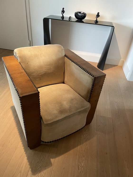 Poltrona Art Déco, anni '60 – Poltrone, Velvet, Wood (photo 3 of 8)