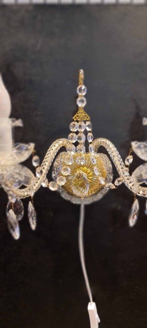 2 Wandlampen Gemerkt, Tomia Bohemia Uit Semily – Crystal, Brass (photo 4 of 10)