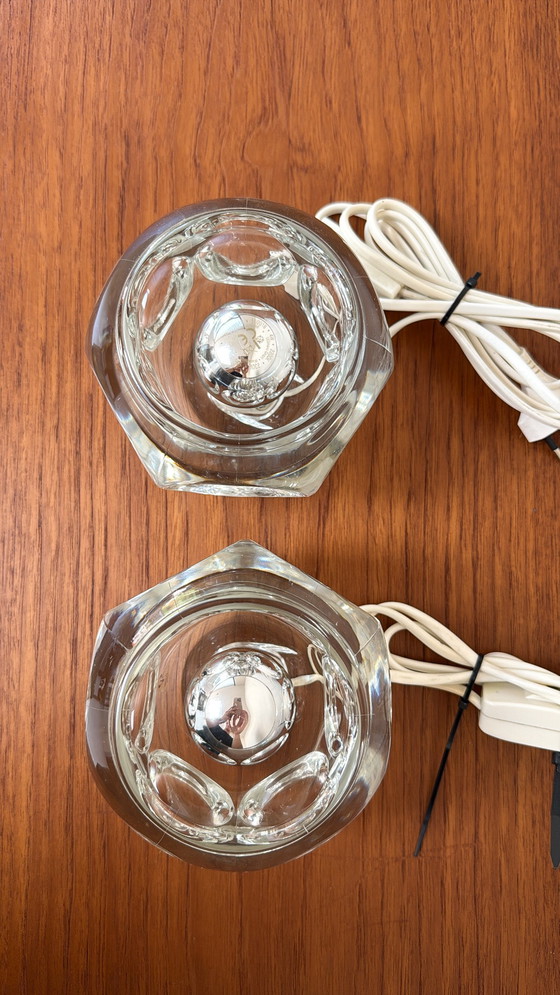 Image 1 of Two vintage glass table lamps by Peill & Putzler