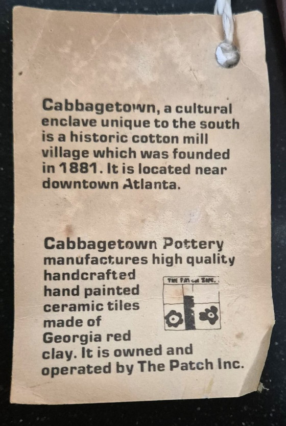 Image 1 of Piastrella da rivestimento in ceramica Cabbagetown Pottery – Design blu crema