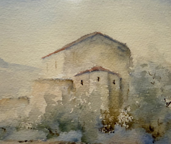 Image 1 of Aquarel Provence Mont Ventoux (?). Kunstenaar à la fin. 1950