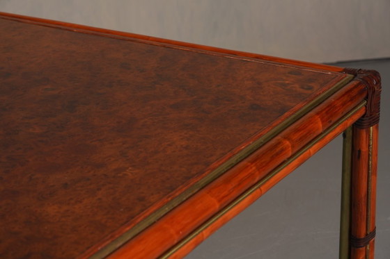 Image 1 of Vintage Italian Squre Dining Table In Burl Elm, by Alberto Smania for Studio Smania Interni, Italy 1960’s