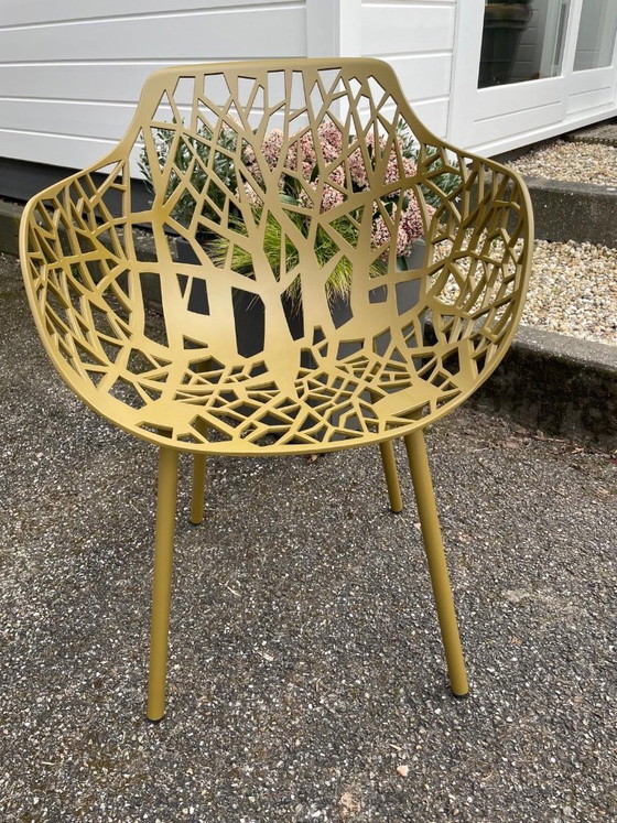 Image 1 of Nuove sedie da esterno Fast Forest. Verniciate a spruzzo color oro con vernice per esterni.