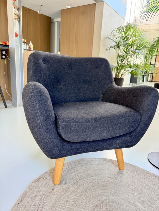 SofaCompany Armchair, anthracite color, hardly used – fauteuils, Textile