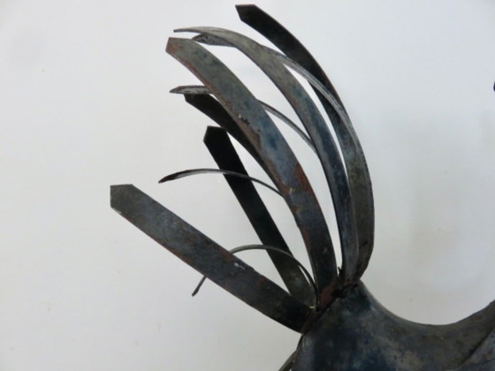 Image 1 of Scultura in metallo "Il Gallo" nello stile di Jean Touret e Michel Anasse, circa 1960.