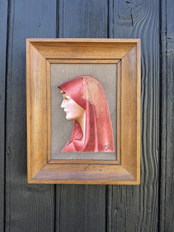 Fabiola Lava Enamel Painting by Borel, 1960s – Paintings & Drawings, Ceramic, Wood (photo 2 of 10)