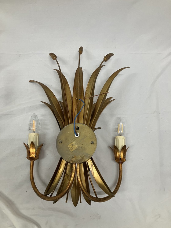 Image 1 of Vintage Hans Kögl Wheat Sheaf korenaar wandlampen MCM