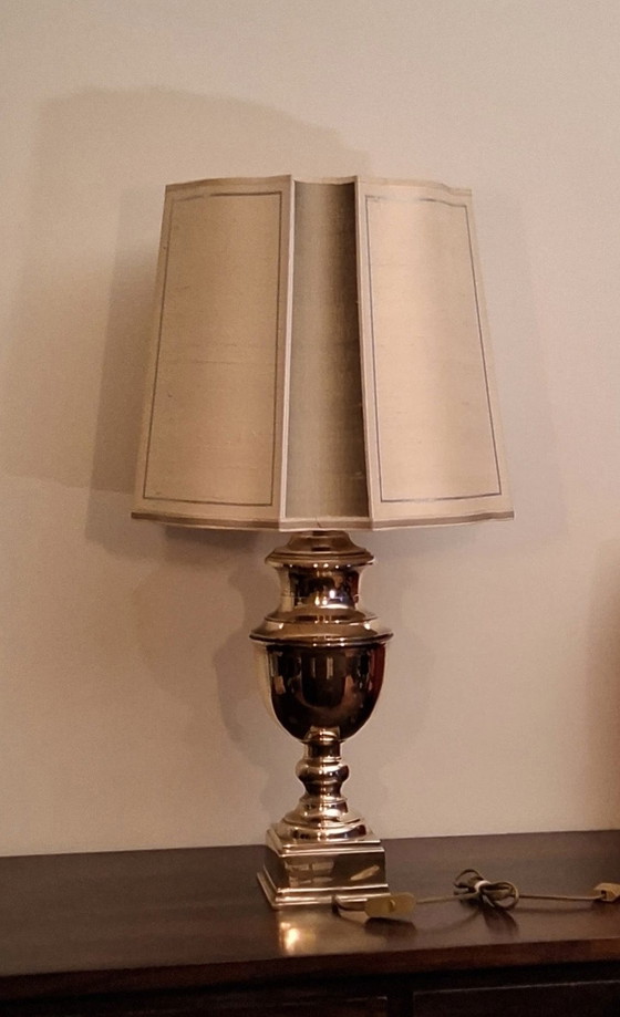 Image 1 of Vintage massief messing tafellamp jaren 50