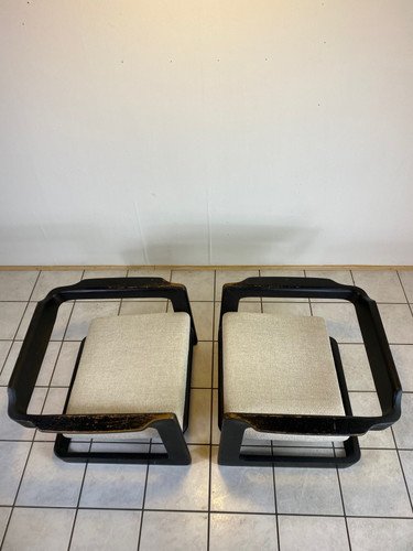 Sillones Cantilever Lounge sling cube easy Chair extremadamente raros Lou Hodges (photo 6 of 38)