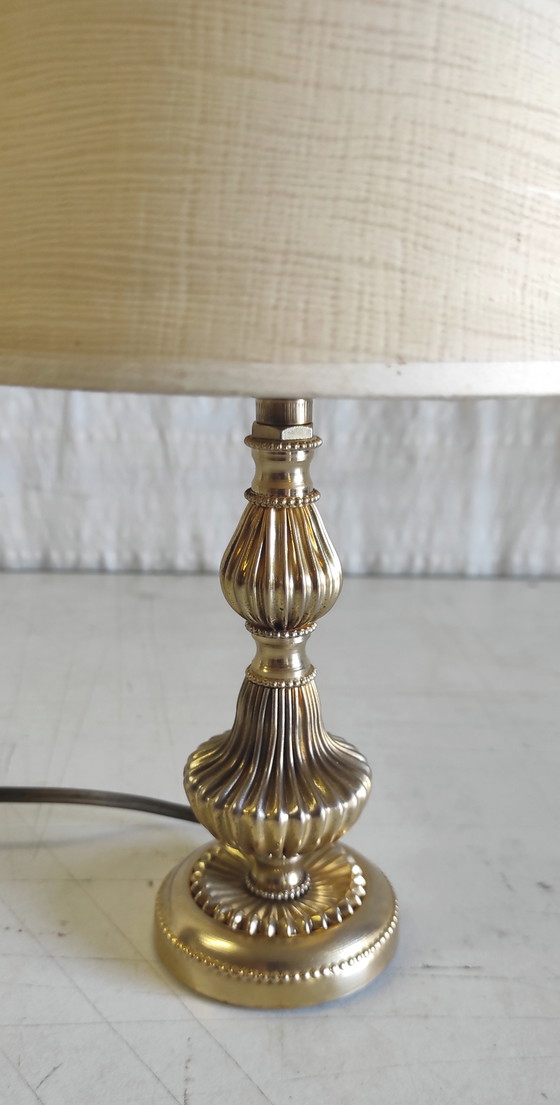 Image 1 of Table lamp in gilded brass - mid-20th century