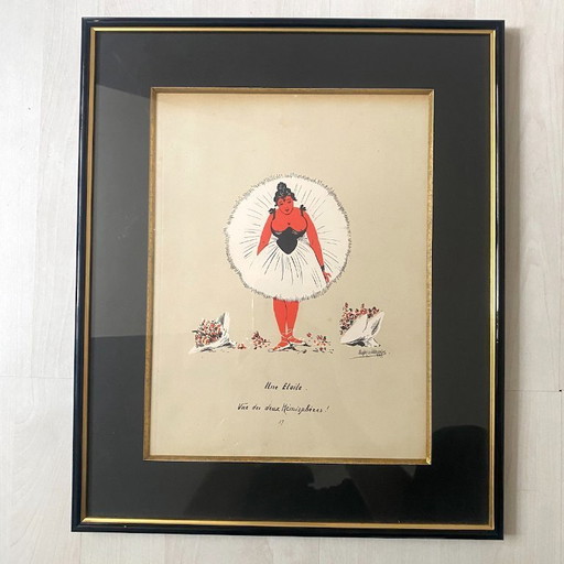 Set of 5 framed illustrations by Maurice Marais, 19th century