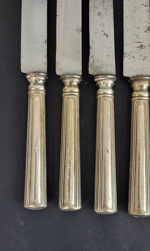 8 Christofle Silvered Metal Knives, 19th century