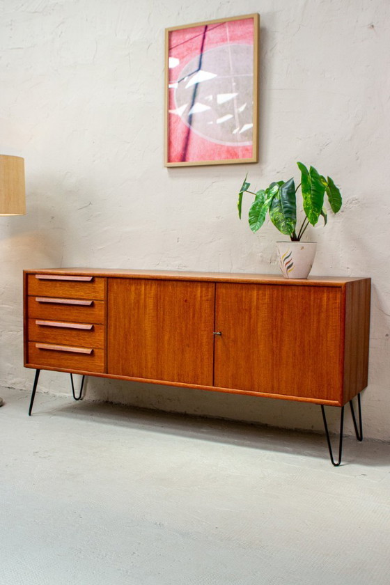 Image 1 of Vintage teak sideboard chest of drawers Danish 60s Mid Century