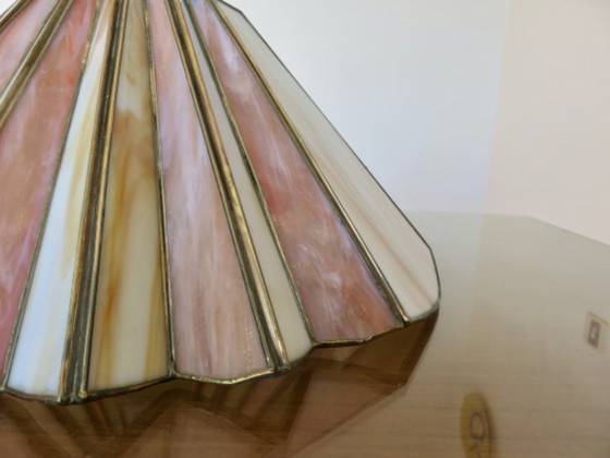 Image 1 of Suspension Italienne en pate de verre et laiton, années 70