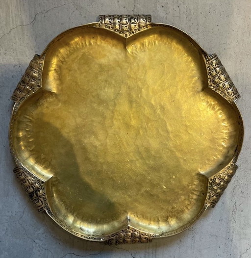 Georg Mendelssohn (1886-1955) hammered copper Jugendstil serving dish 1921