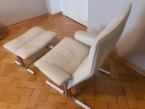 Image 1 of Sillón De Sede DS-2030 + Reposapiés / Otomana Arena / Cromo