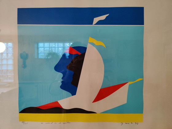 Image 1 of Zeefdruk van Jan Snoeck - De wind in de zeilen - 19/125 - 1997