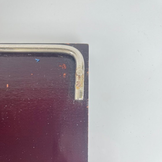 Image 1 of Vintage houten en glazen hapjesschaal, jaren 60/70