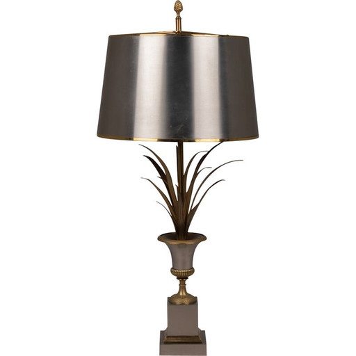Lampe vintage en bronze "roseau" par Maison Charles, 1970