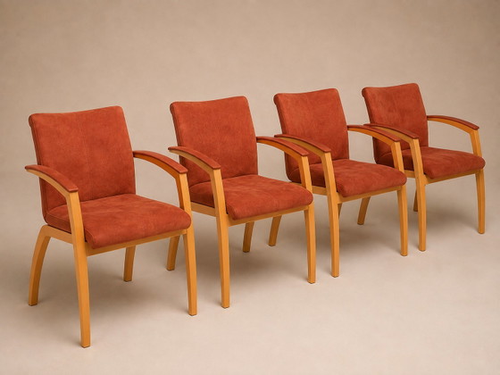 Leolux Camarilla | Set van 4 | Alcantara | Hugo de Ruiter – Eetkamerstoelen, Wood (photo 5 of 8)