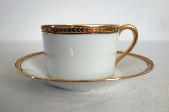 Image 1 of 6 tazas y platillos de Limoges, obra de Robert Haviland, mediados del siglo XX.
