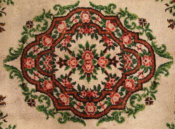 Image 1 of Vintage Belgian Savonnerie Rug 6.5'x9.8' - 1960s Garden Design (1C270)