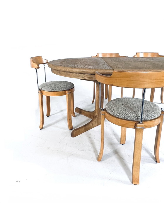 Image 1 of Vintage Extendable Oak Dining Table '60s