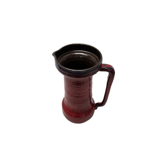 Vintage reddish-brown/burgundy ceramic vase, 60s/70s (photo 4 of 5)