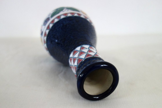 Image 1 of Art-Deco-Keramikvase mit Vogeldekor von Amphora, 1920