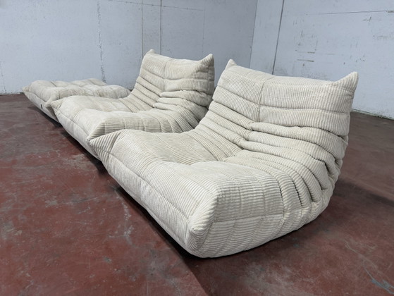 Ligne Roset Togo 2x 1zit + Ottoman in Beige Corduroy Nieuwstaat 10/10!! – Fauteuils, Textile (photo 5 of 15)