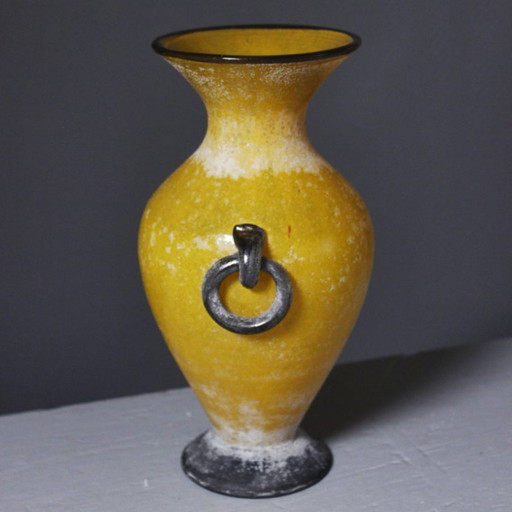 Vintage Murano Glass Blown Glass Vase, Scavo Technique, Italy, 1980s – vazen