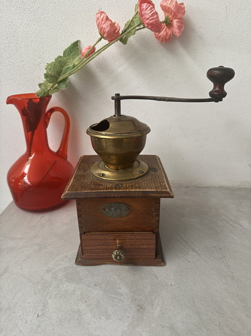 Moulin à café Zassenhaus R.Z. ancien | vers 1925-1935 | Laiton et bois – decoratieve objecten, Wood, Brass