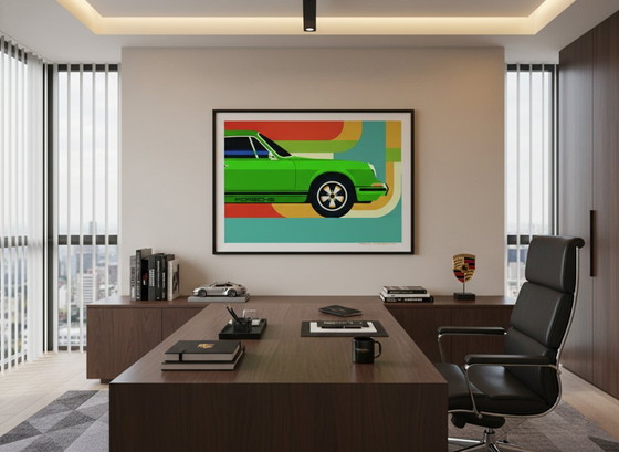 Questa opera d'arte vintage Porsche 911 - Edizione limitata mondiale - Numerata e firmata da - Porsche - (photo 5 of 6)