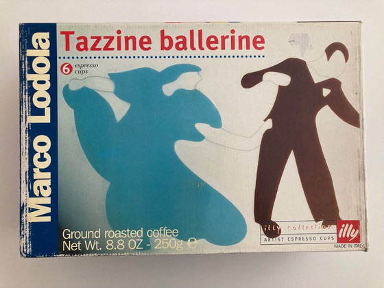 Image 1 of illy collection - 1999 - espresso cups - Marco Lodola - Tazzine balarine. 	illy collection 1999 	New never used in the original 