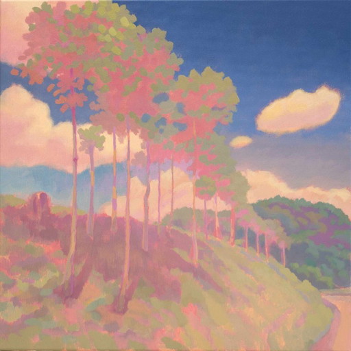 Original painting "Row of Trees" 50x50cm, acrylic paints on canvas