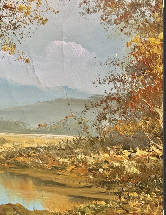Paesaggio autunnale - anni '50/'60 - firmato – Dipinti e disegni, Tela, Legno (photo 5 of 10)